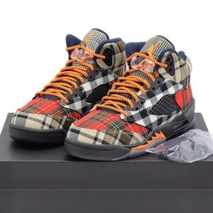 Jordan Retro 5 PlaidBoys' Grade School 3Y